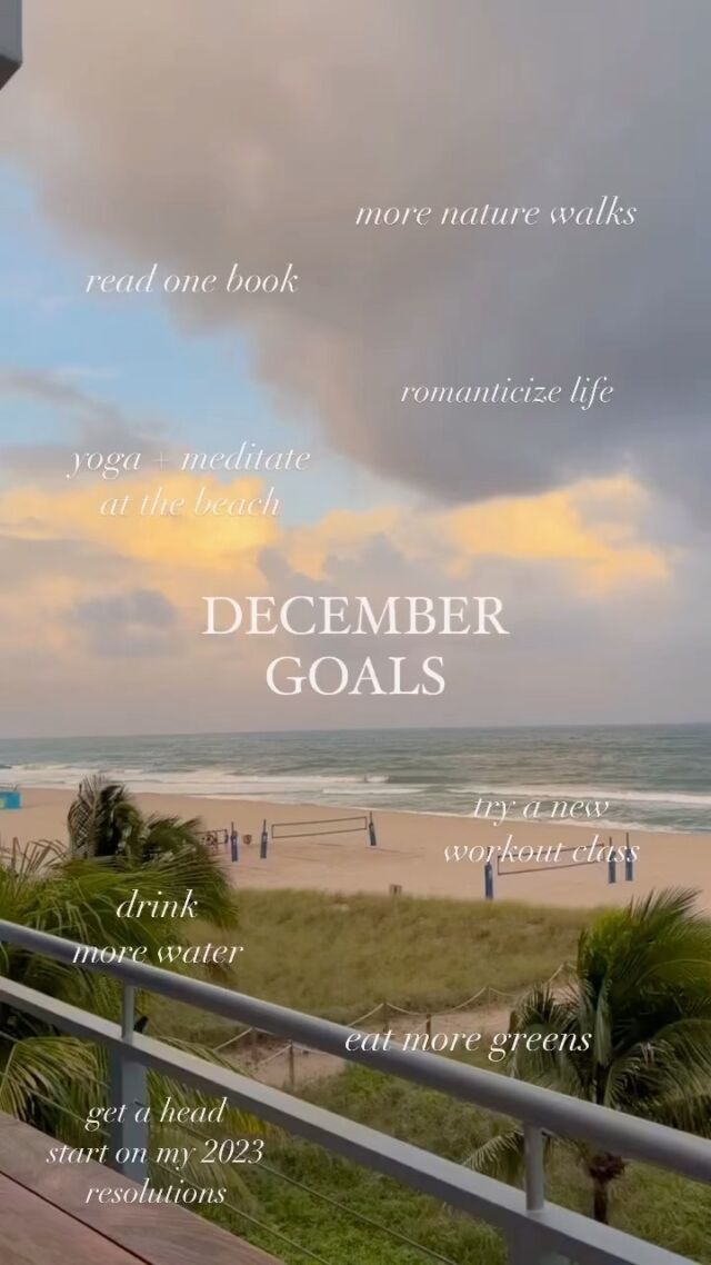 Finishing off the year strong and getting a head start on our 2023 resolutions ✔️

We wrote down a few goals for ourselves this month (feel free to write some goals of your own), to work on 1 goal per day & practice being 1% better everyday.

For example: drinking an extra glass of water one day or reading for an extra 10 minutes the next day. That can make us 31% better by the start of the new year ✨

Cheers to a productive month and the finale of an amazing 2022!

What’s one of your goals for this month?

#December2022 #DecemberinMiami #Goals #Motivation #Health #Healthylifestyle #Love #Consistency #Resolutions #NewYearResolutions #StayConsistent #Dontstop #Miami #Florida #Yoga #Zumba #Dance #2023Goals #HelloDecember